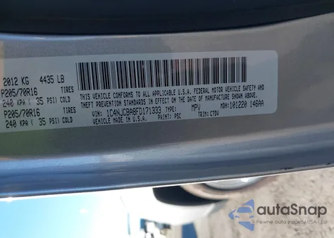 2015 Jeep Compass Sport from USA, damaged, VIN 1C4NJCBA8FD171333